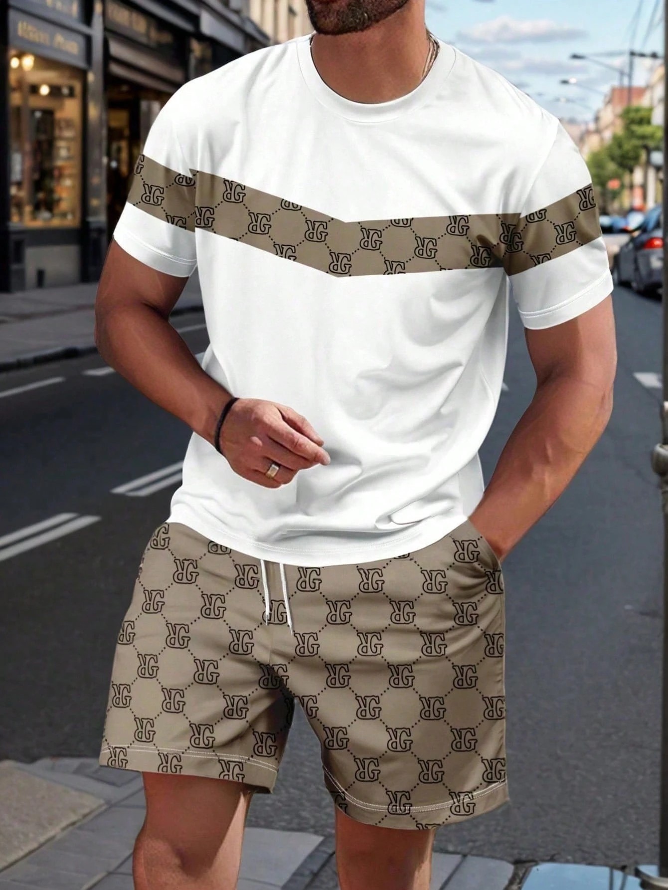 Men'S Fashion Formal - بدلة رجالية صيفية 2026 بنمط مطبوع