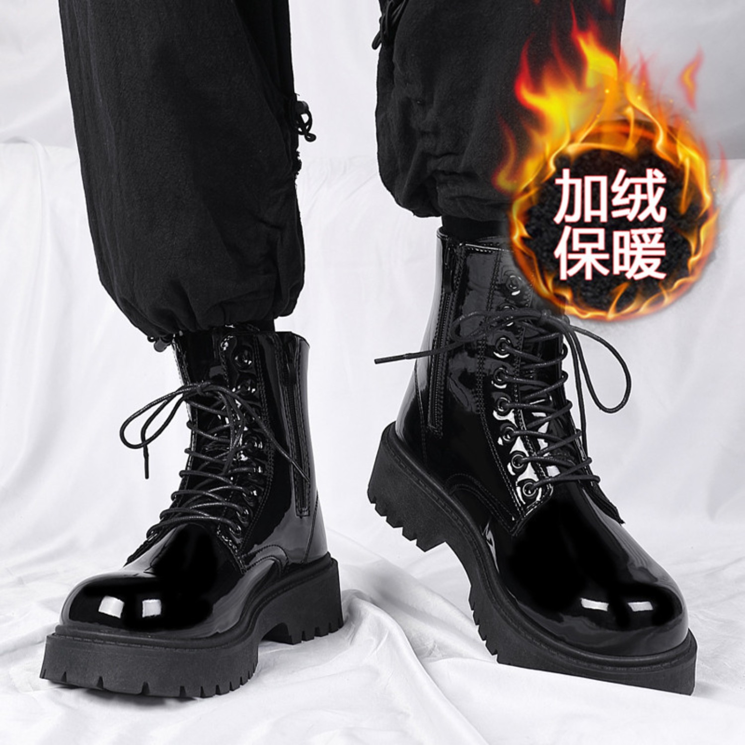 Fashion Men'S Boots - أحذية رجالية دافئة مبطنة بالفرو عالية