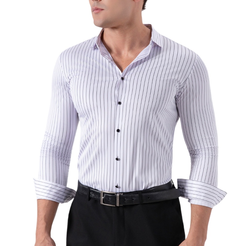 Men'S Fashion Formal - قمصان رجالية رسمية مخططة بتصميم عتيق