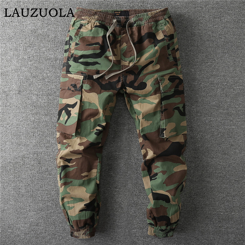 Mens Fashion Camo Pants - بنطلون كارجو رجالي متعدد الجيوب بتصميم