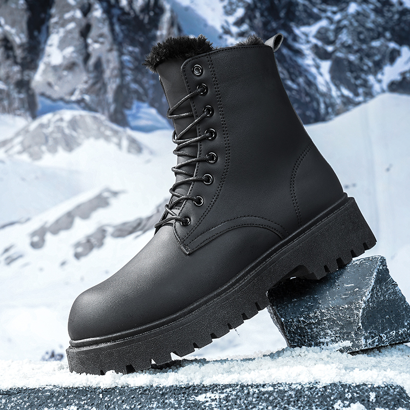 Fashion Men'S Boots - أحذية رجالية دافئة عالية الساق مبطنة