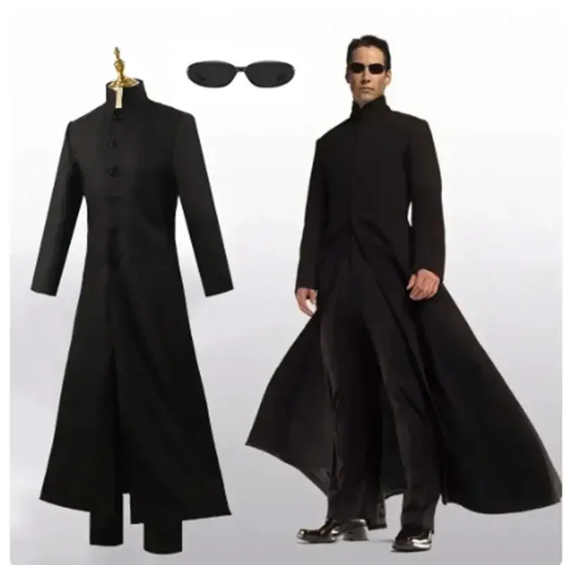Trench Coat Men - زي ماتريكس نيو للرجال، طقم كامل