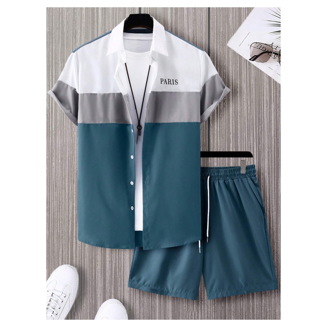 Queer Men'S Fashion - بدلة رجالية أنيقة زرقاء وبيضاء بتصميم