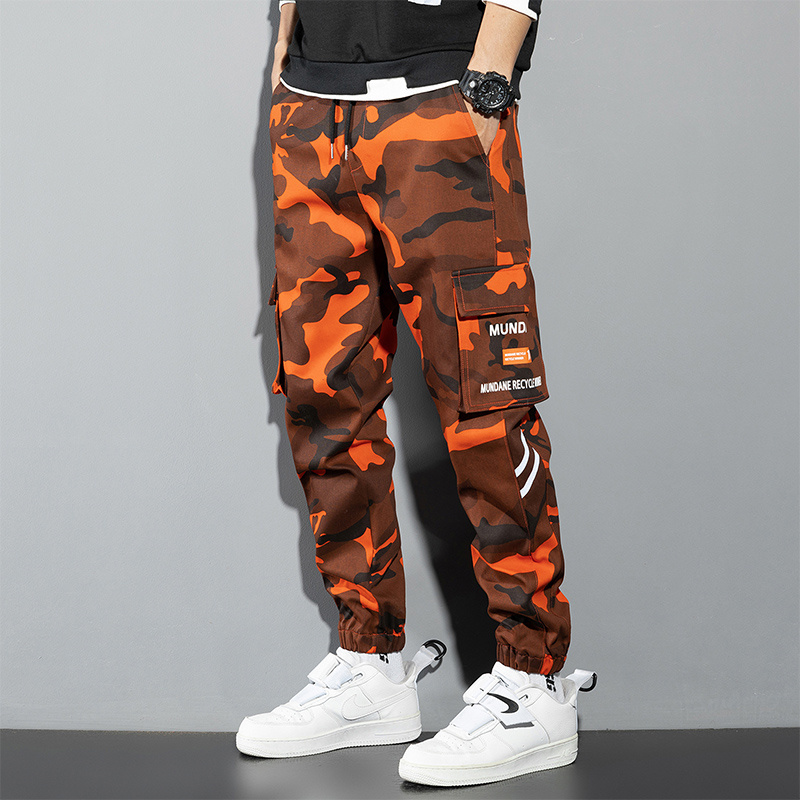 Mens Fashion Camo Pants - سروايل باللون البرتقالي للرجال ، ملابس