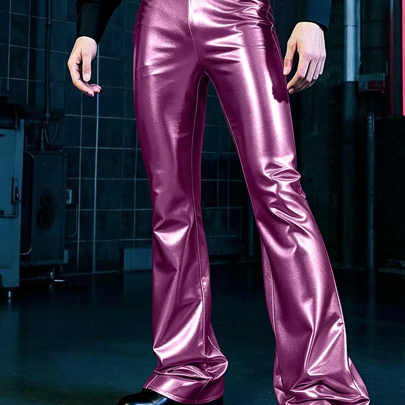 سراويل رجالية لامعة بتصميم ستي - مراجعة Men'S Dress Pants Fashion وسعره