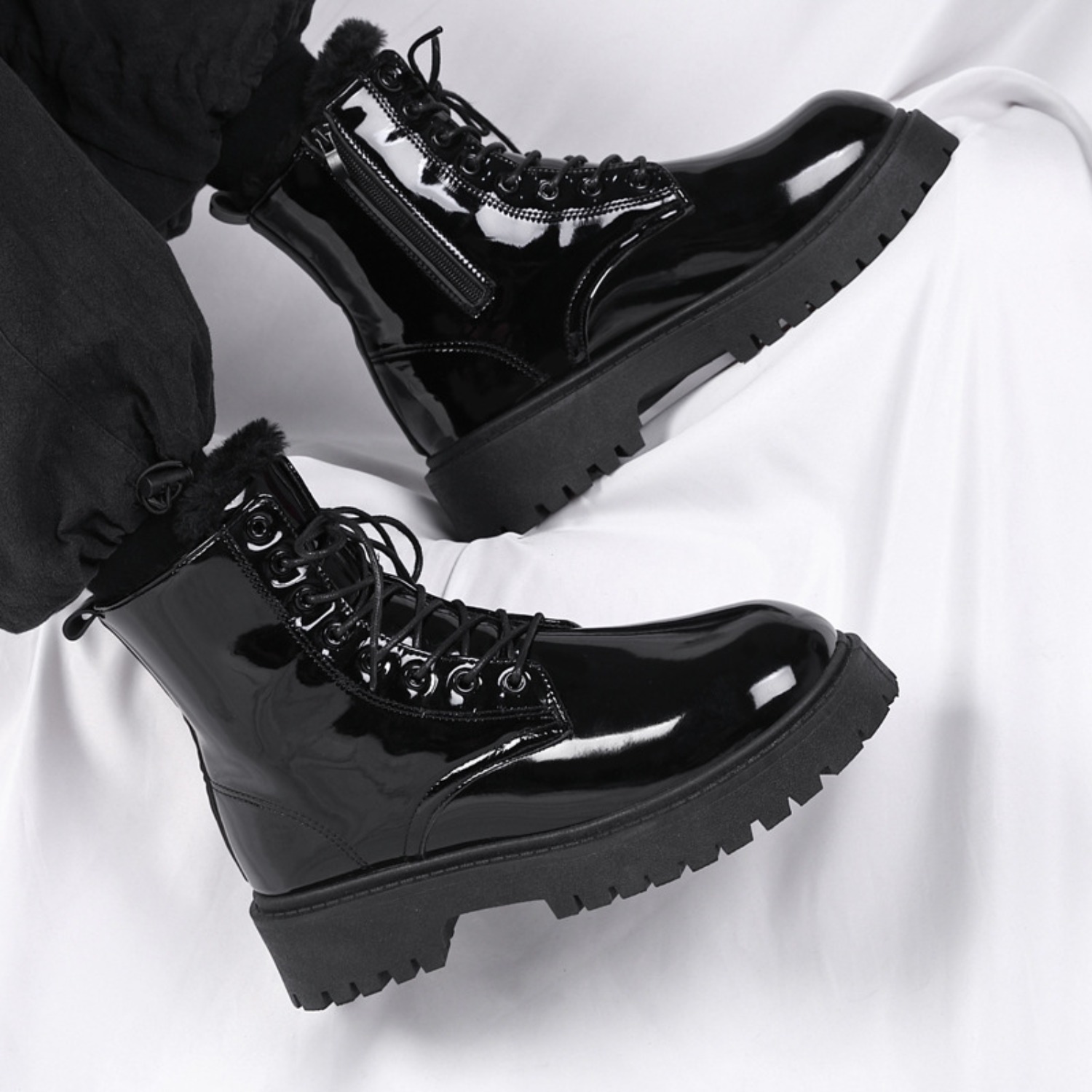 أحذية رجالية دافئة مبطنة بالفر - مراجعة Fashion Men'S Boots وسعره
