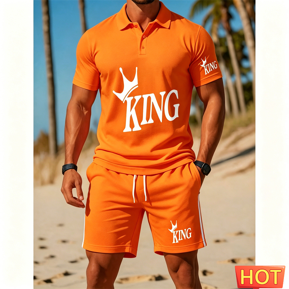 طقم بدلة رجالي بأكمام قصيرة -  - مراجعة Men Fashion King وسعره