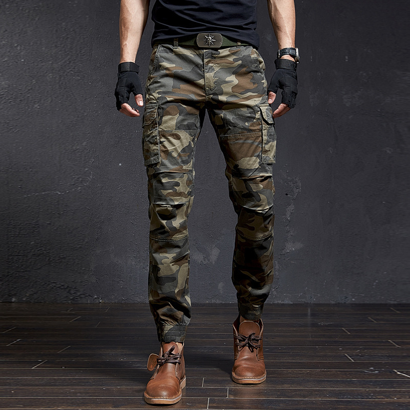 موضة عالية الجودة سليم التمويه - مراجعة Mens Fashion Camo Pants وسعره