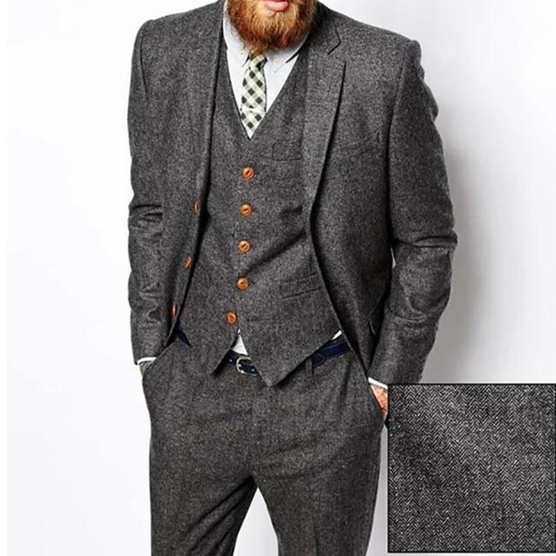 رمادي متعرجة تويد الشتاء الرجا - مراجعة Men'S Dress Pants Fashion وسعره