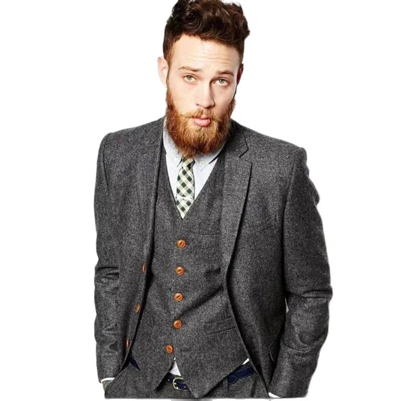 رمادي متعرجة تويد الشتاء الرجا - مراجعة Men'S Dress Pants Fashion وسعره