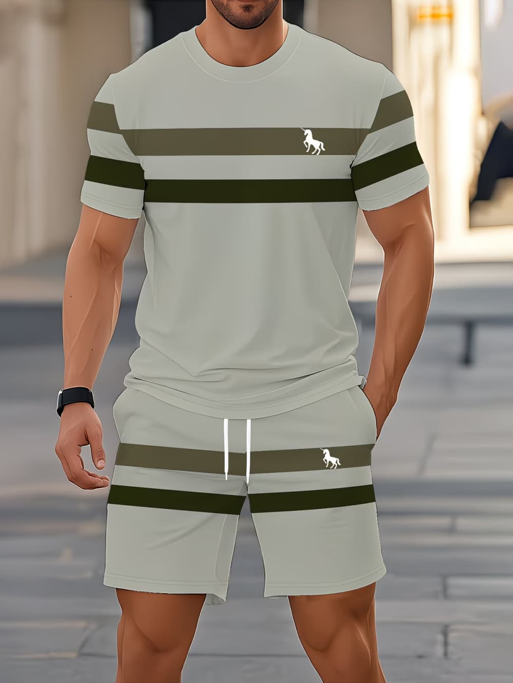 طقم صيفي رجالي مكون من قطعتين: - مراجعة Queer Men'S Fashion وسعره