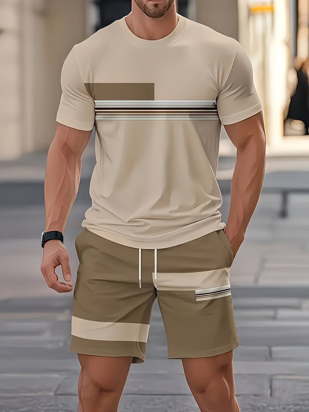 طقم صيفي رجالي مكون من قطعتين: - مراجعة Queer Men'S Fashion وسعره