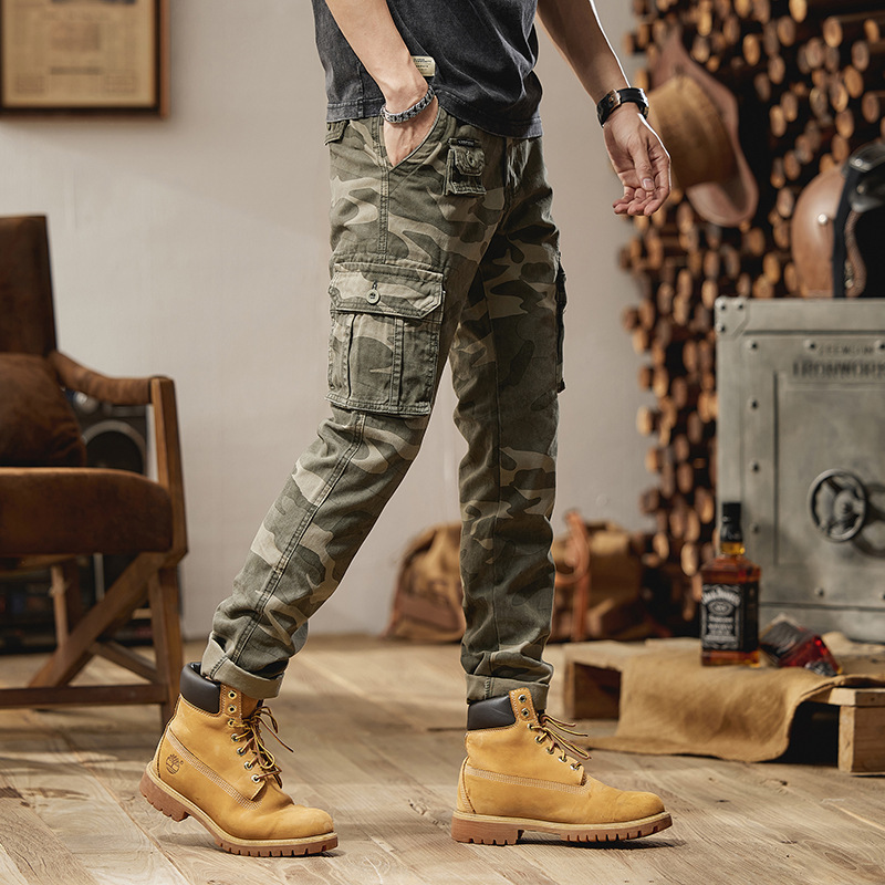 2025 أربعة مواسم الرجال الموضة - مراجعة Mens Fashion Camo Pants وسعره