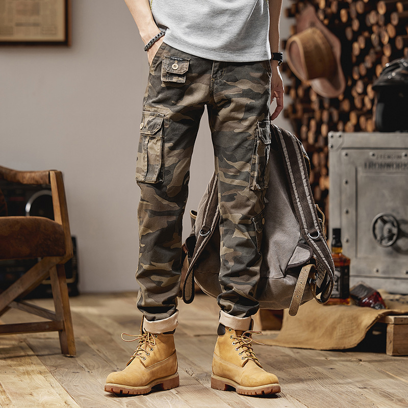 2025 أربعة مواسم الرجال الموضة - مراجعة Mens Fashion Camo Pants وسعره